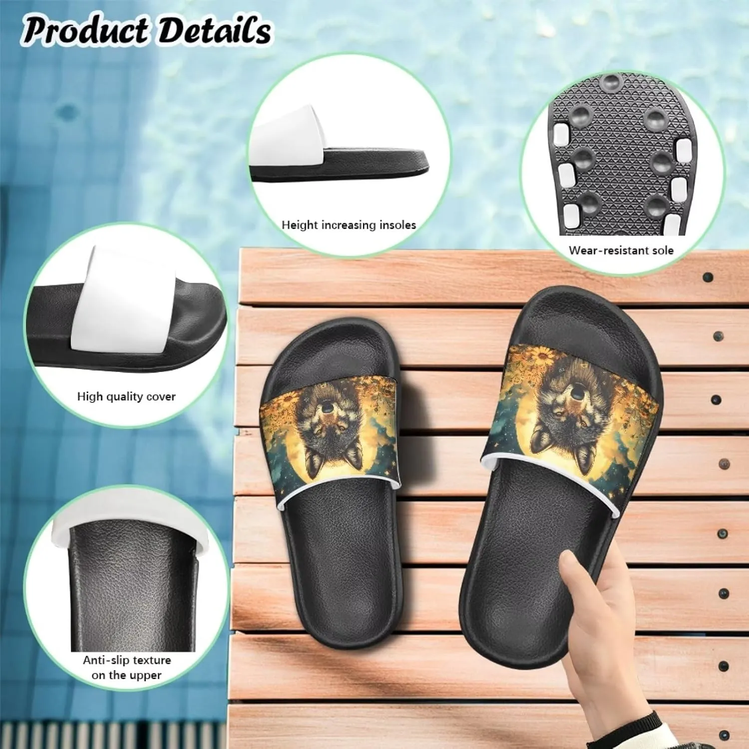 Boys Slides Non-slip Toddler Boys Cute Shower Slippers Toddler Flip Flops Beach Pool Sandals Play Family Gatherings Outdoor