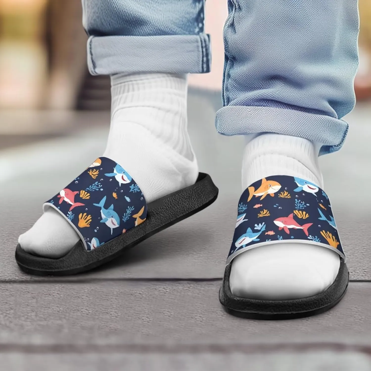 Boys Slides Non-slip Toddler Boys Cute Shower Slippers Toddler Flip Flops Beach Pool Sandals Play Family Gatherings Outdoor