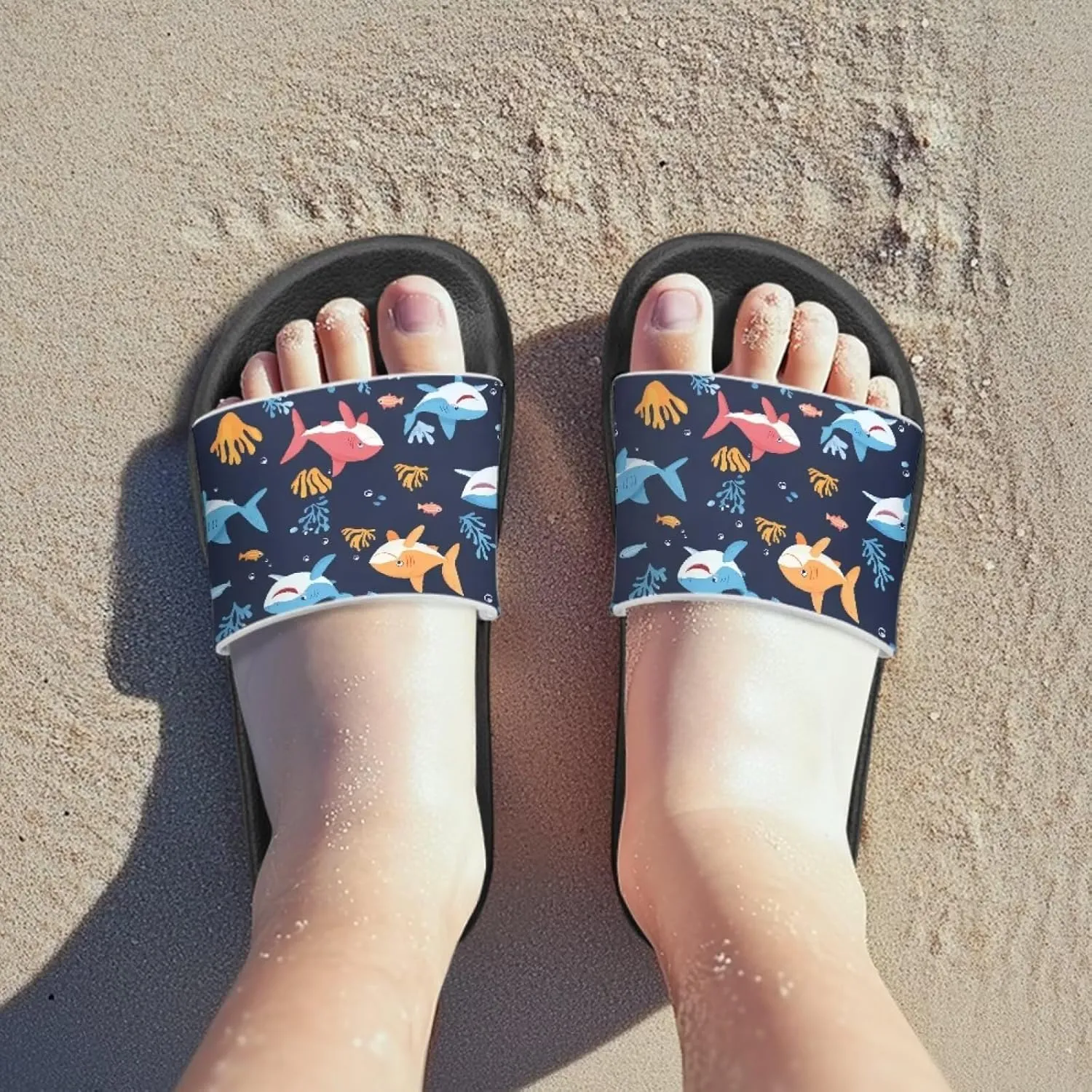 Boys Slides Non-slip Toddler Boys Cute Shower Slippers Toddler Flip Flops Beach Pool Sandals Play Family Gatherings Outdoor
