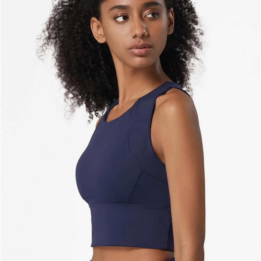 BR Shock-Absorbing Sports Vest for Women with a Large Chest Gathered and a Side Breast Yoga Bra.