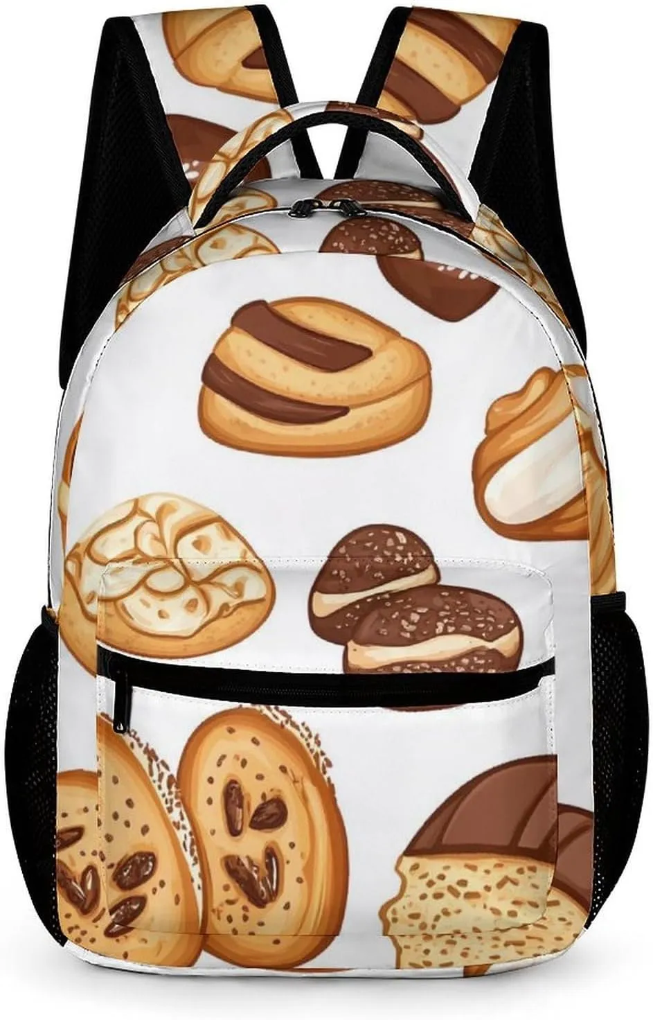 Breads And Pastries Casual Backpack Travel Laptop Cute Basic Shoulder Bag for Work Women & Men