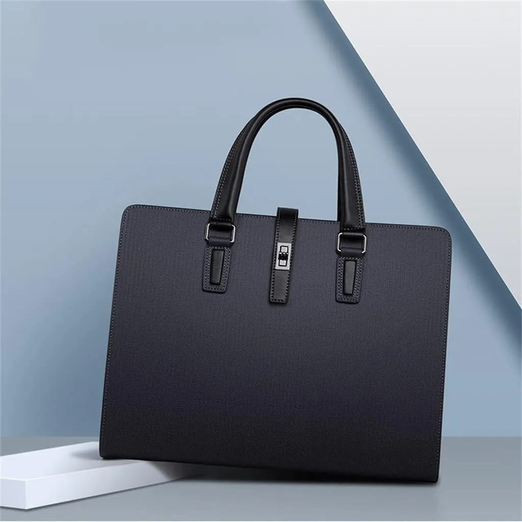 Briefcase Men's Business Large Capacity Leather Men's Handbag Shoulder Bag Crossbody Bag Business Bag
