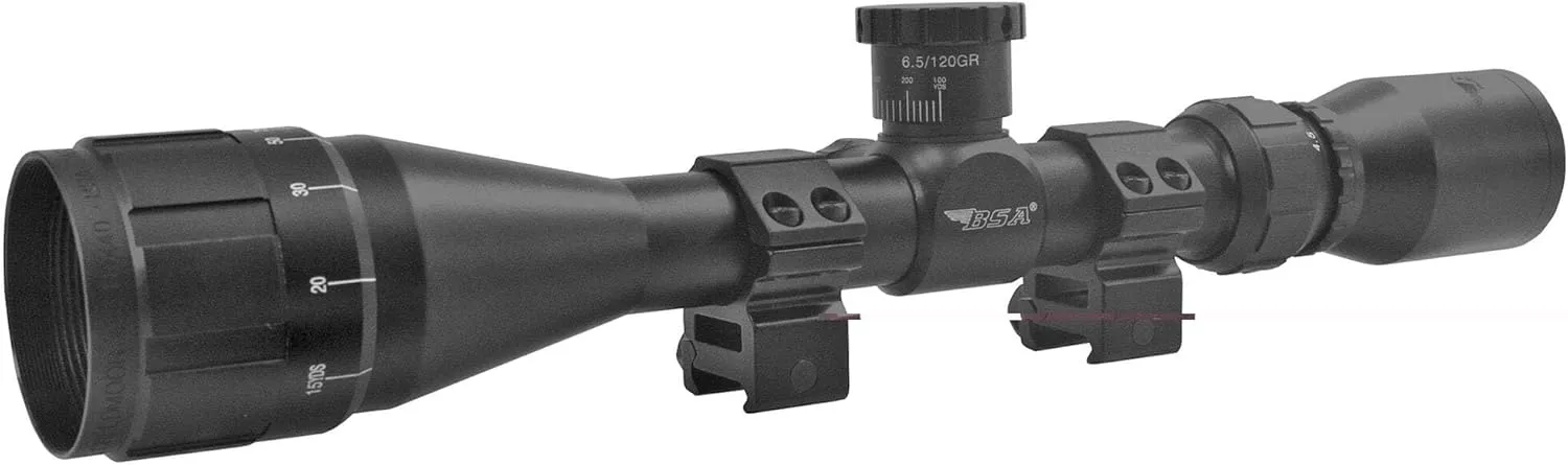 BSA Optics Sweet 6.5 Creedmoor 4.5X-18X, 40mm AO, Weaver Rings, Black, one Size (6.5-4.518X40AOWRTB)