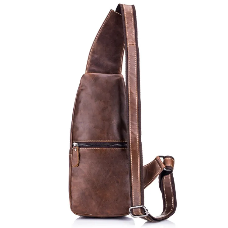 BULL CAPTAIN 019 Retro Men Leather Crossbody Shoulder Bag First-Layer Cowhide Chest Bag, Colour: Yellow   Buckle