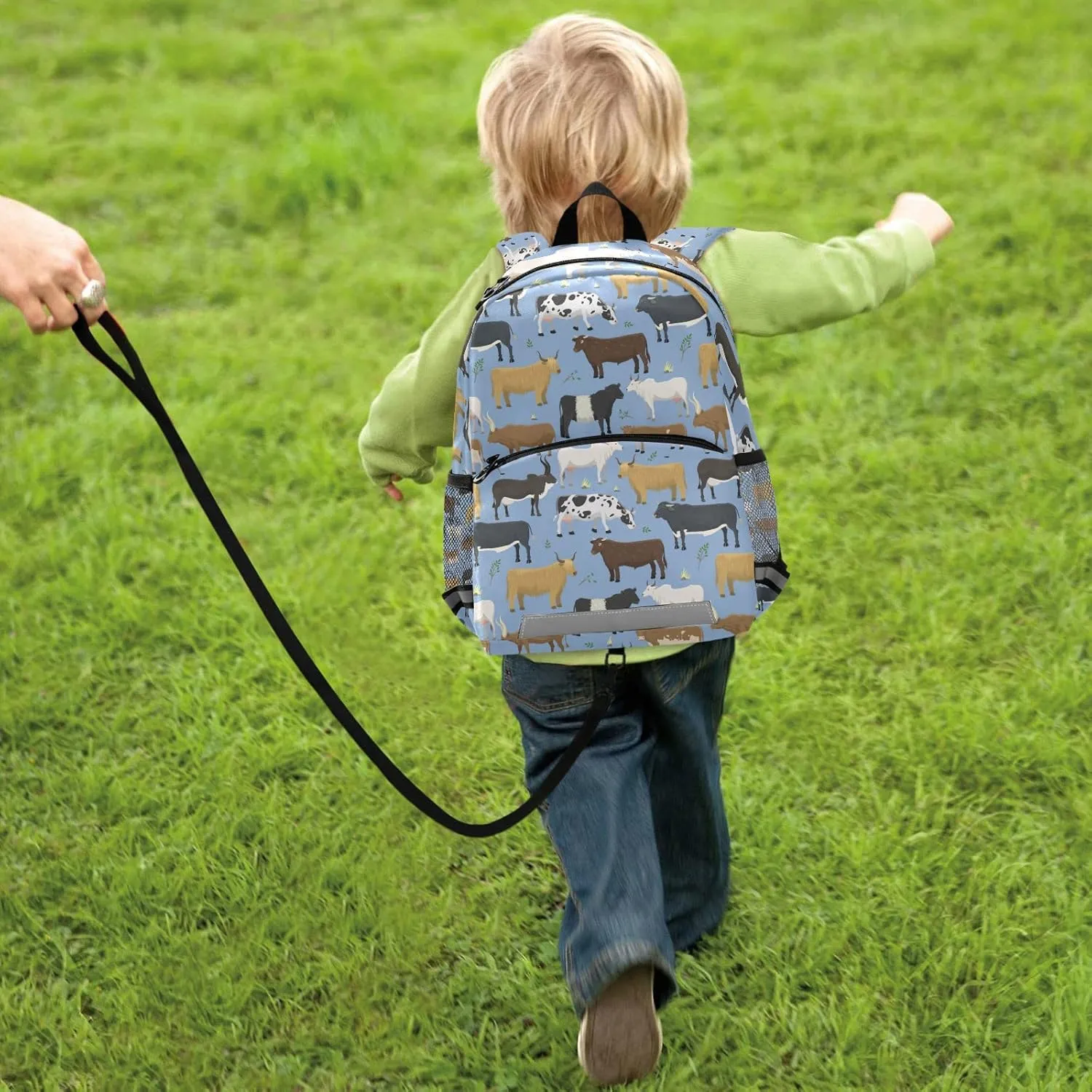 Bulls Cows Farm Animal Backpack for Kids, Boys and Girls, Toddler Backpack for Daycare Travel School, Preschool Bookbag with Chest Strap
