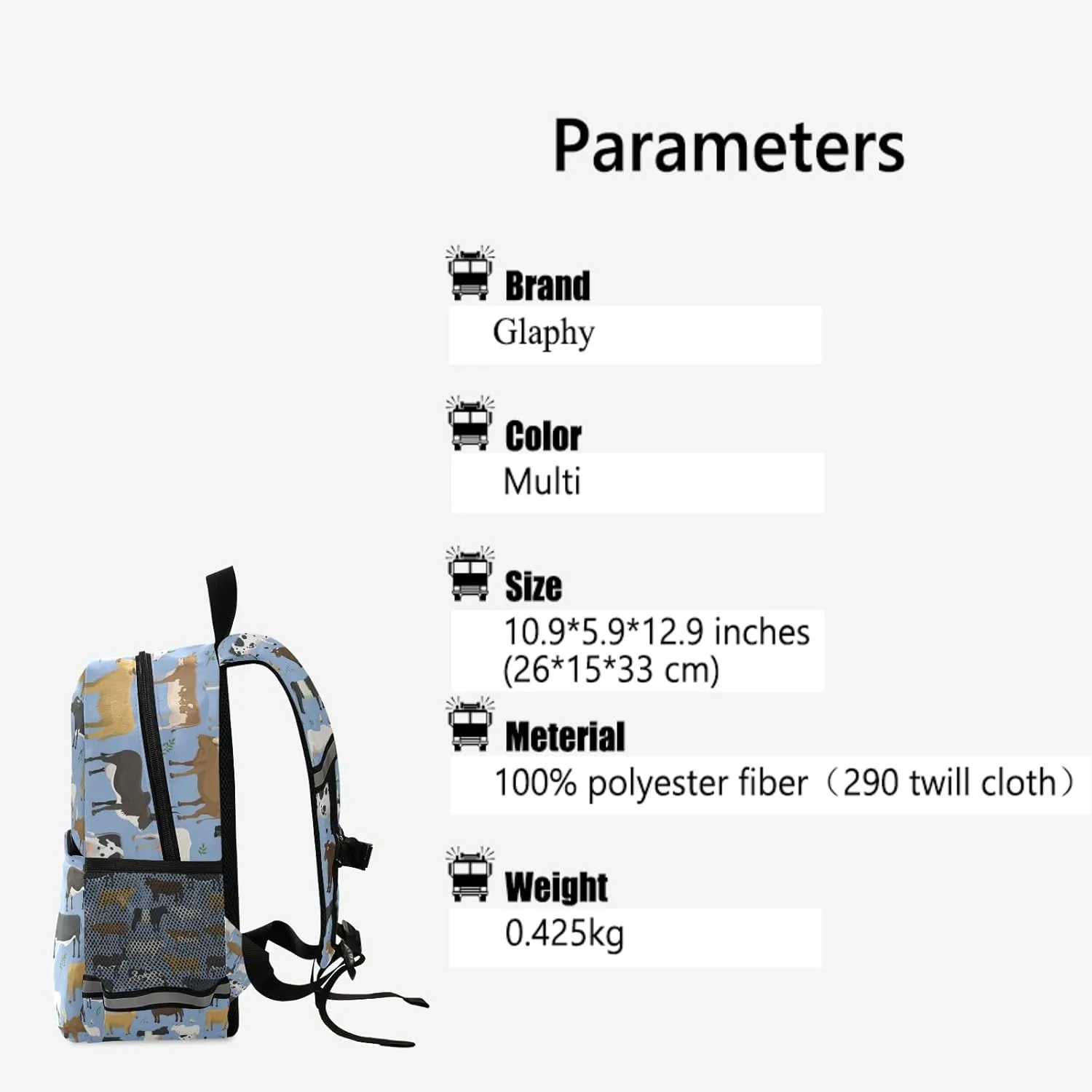 Bulls Cows Farm Animal Backpack for Kids, Boys and Girls, Toddler Backpack for Daycare Travel School, Preschool Bookbag with Chest Strap