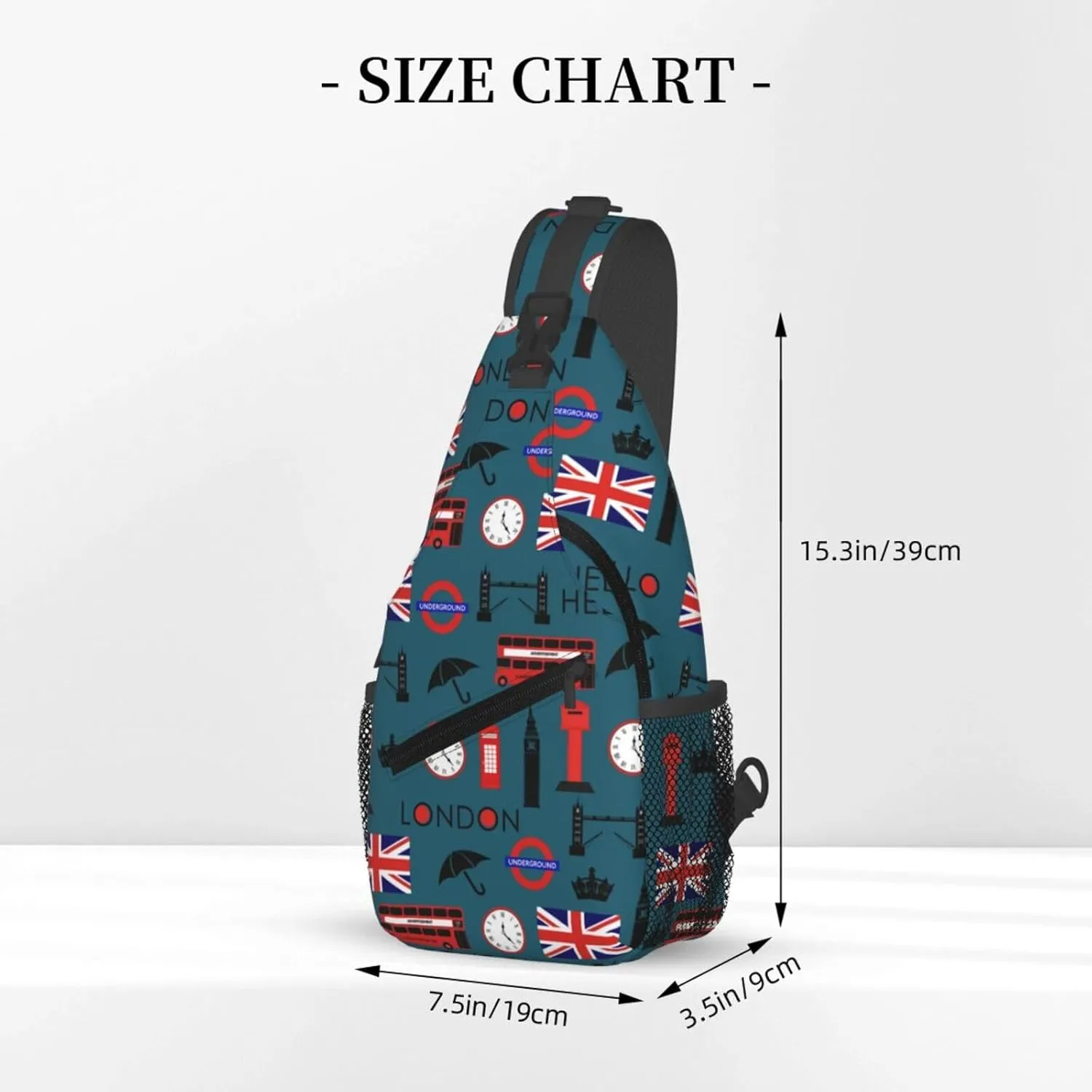Bus Of London And British Flag Outdoor Crossbody Shoulder Bag For Unisex Young Adult Hiking Bicycling