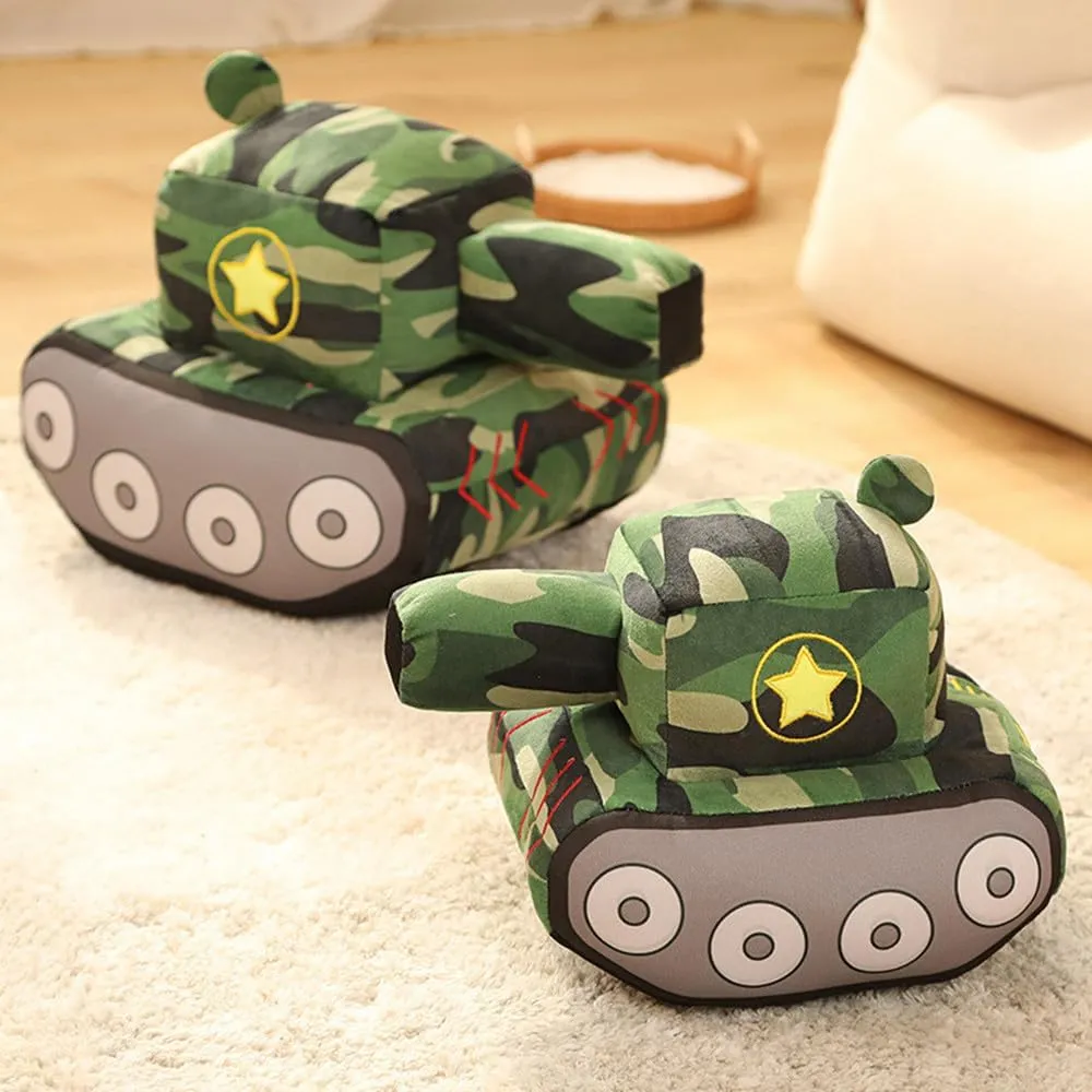 Bus Plush Toy car Plush Simulation School Bus Cute Cartoon Pillow Stuffed Van car Cushion Plush car Gift Cushion Children's Birthday Party Gift (11X7X6Inch) (Tank)