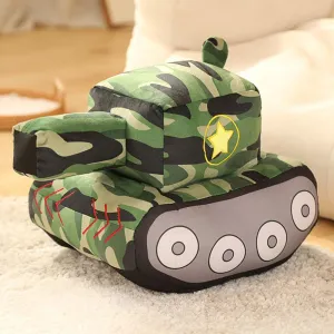 Bus Plush Toy car Plush Simulation School Bus Cute Cartoon Pillow Stuffed Van car Cushion Plush car Gift Cushion Children's Birthday Party Gift (11X7X6Inch) (Tank)