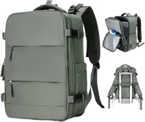 Business Backpack Travel Short Distance Women Men Leisure School Laptop Bag Mountaineering Bag(Military green)