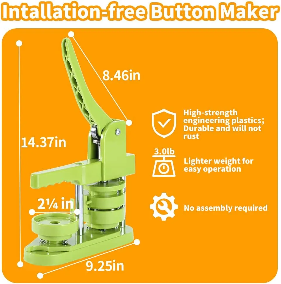 Button Maker Machine 58mm (2.25 in) Installation-Free, DIY Button Pin Maker Machine, Button Badge Press Machine with Free 100pcs Button Maker Supplies & Pictures & Circle Cutter & Magic Book