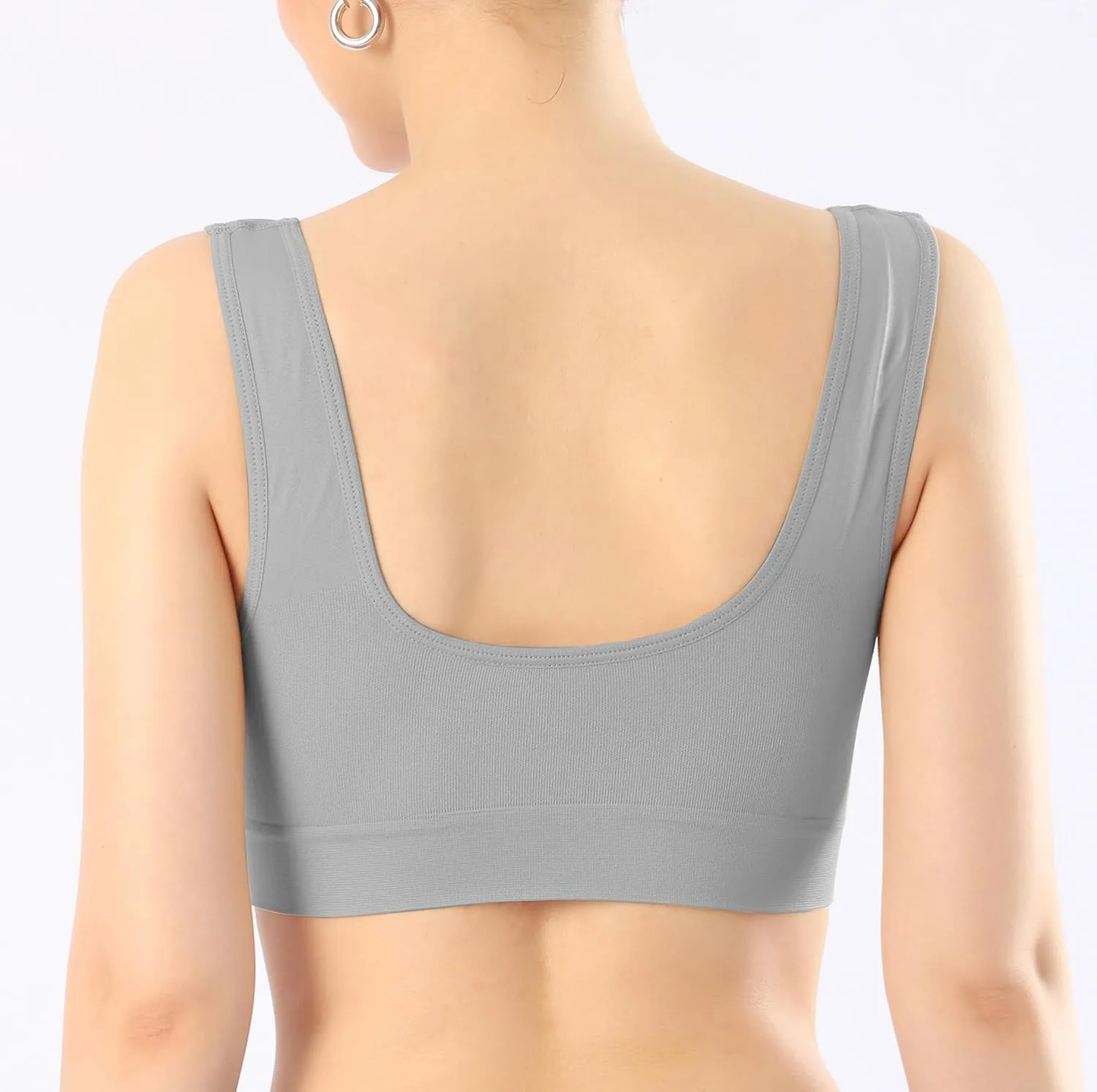 Cabales Women's Seamless Wire Free Bra for Women Removable Padded Comfort Sports Bra