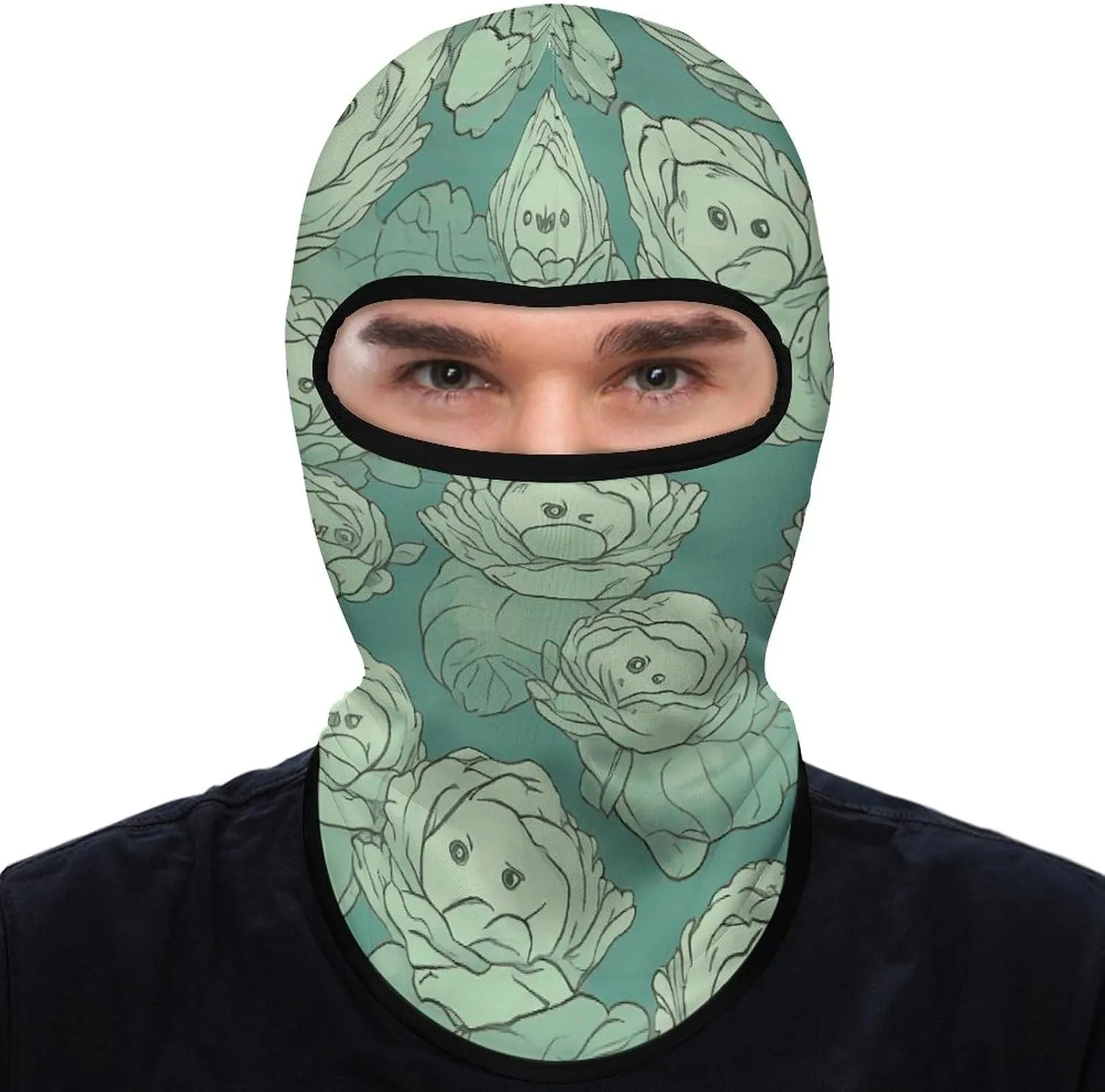 Cabbage Pattern Balaclava Face Mask Sun Protection Balaclava Ski Mask Breathable Full Head Masks Neck Outdoor Sports Cycling Windproof Hood