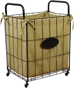 Cabilock 1pc Wrought Iron Storage Basket Storage Basket with Wheel Household Container Sundries Storage Holder Moveable Storage Basket Sundries Organizer Storage Basket for Home