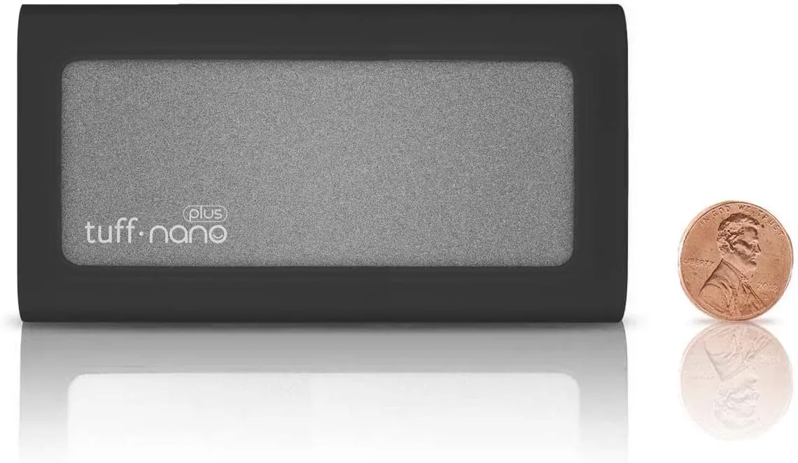 CalDigit Tuff Nano Plus 2TB - Compact Rugged IP67 Waterproof USB-C 3.2 Gen 2 10Gb/s External NVME SSD, Compatible with Thunderbolt 4 Mac and PC, Up to 1055MB/s (2TB Nano Plus, Charcoal Black)