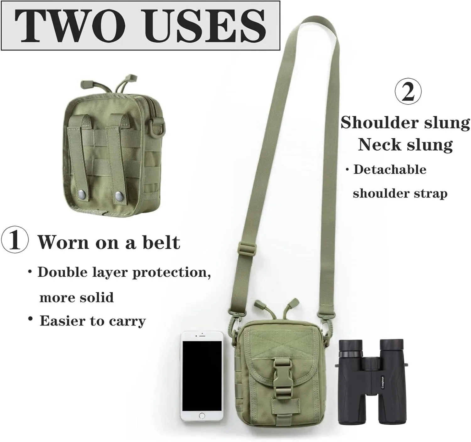 Camo Binocular & Rangefinder Case,Life Waterproof, Inside the Foam Cushion Shockproof, Suitable for Hunting Hiking Travel to Carry（Binoculars Below 42mm for General Use）