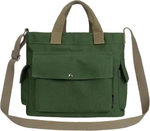 Canvas Messenger Tote Bag Large Hobo Crossbody Bag with Multiple Pockets Casual Shoulder Handbag for Women and Men