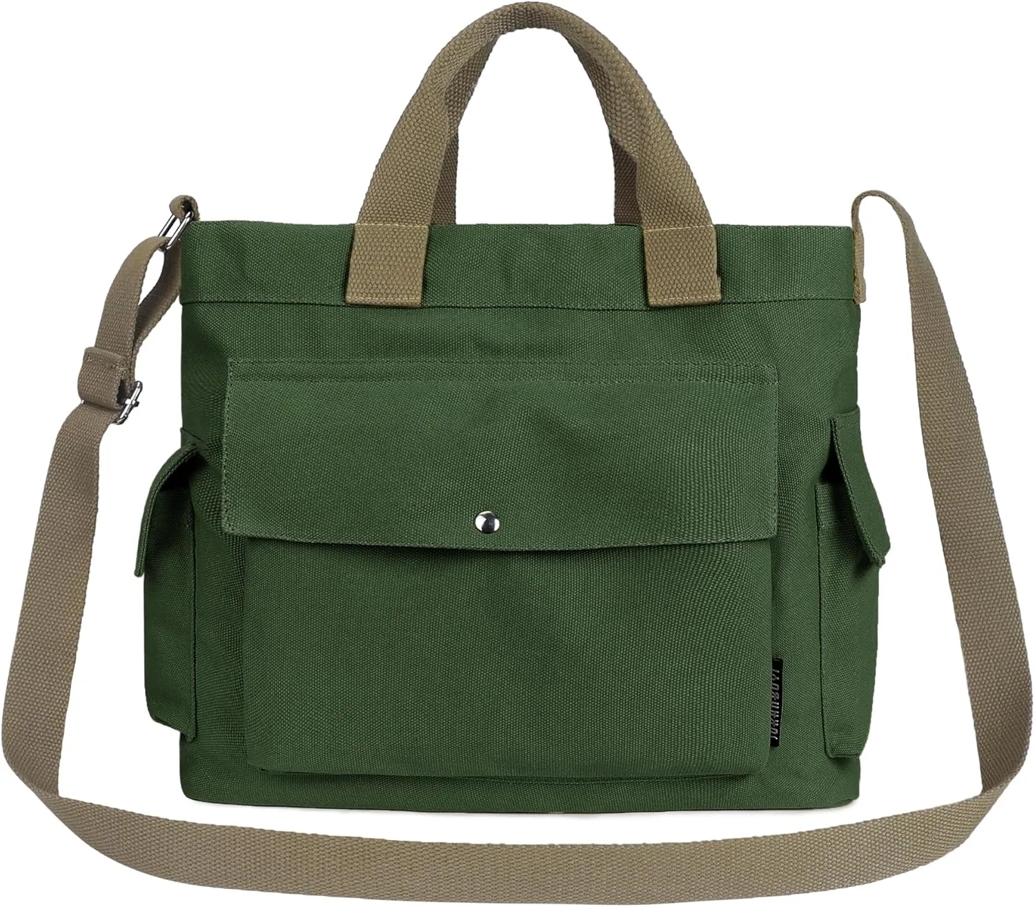 Canvas Messenger Tote Bag Large Hobo Crossbody Bag with Multiple Pockets Casual Shoulder Handbag for Women and Men