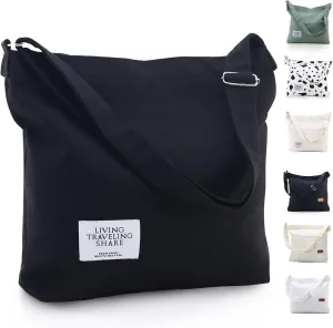 Canvas Tote Bag for Women - Crossbody, Shoulder, Travel & Beach Bag
