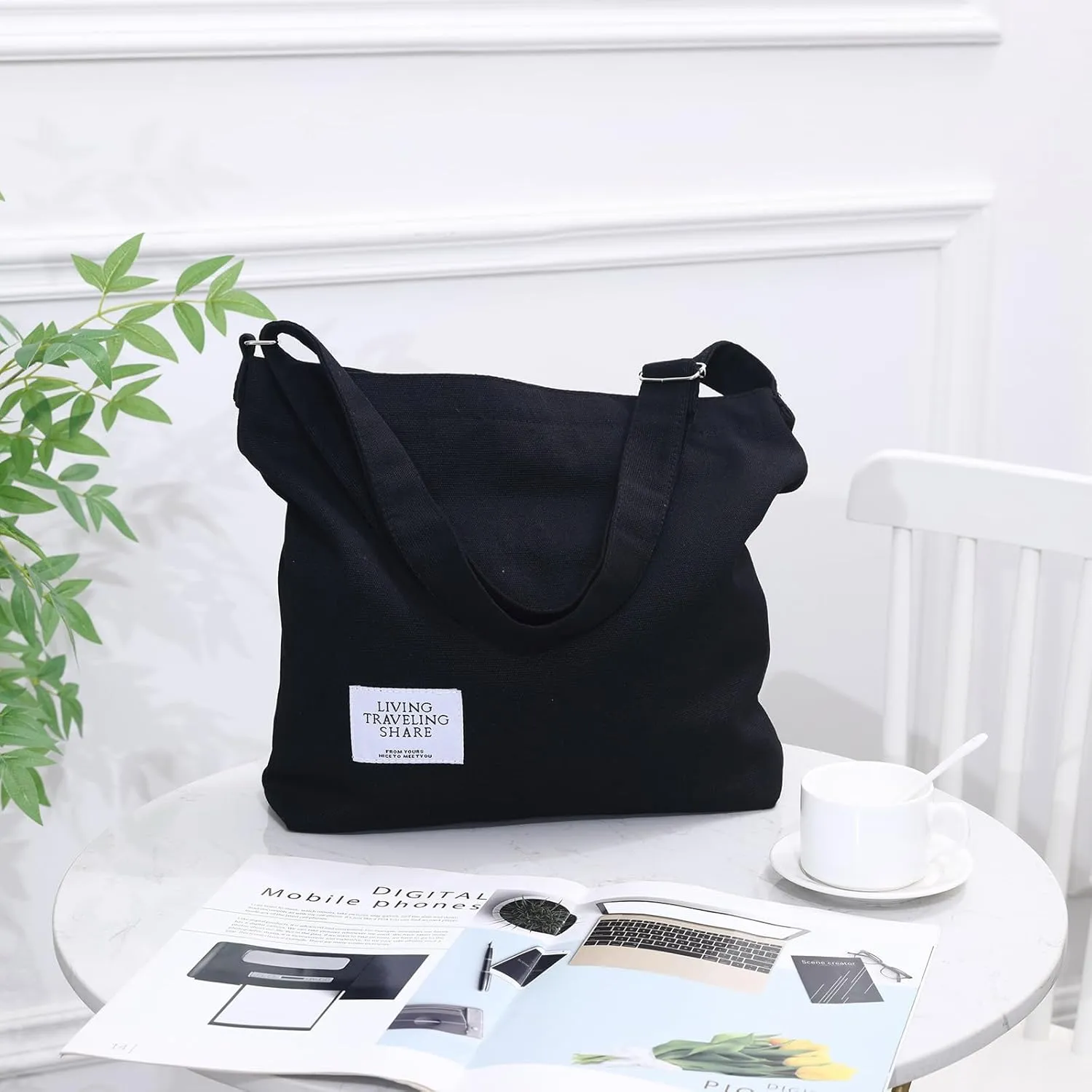 Canvas Tote Bag for Women - Crossbody, Shoulder, Travel & Beach Bag