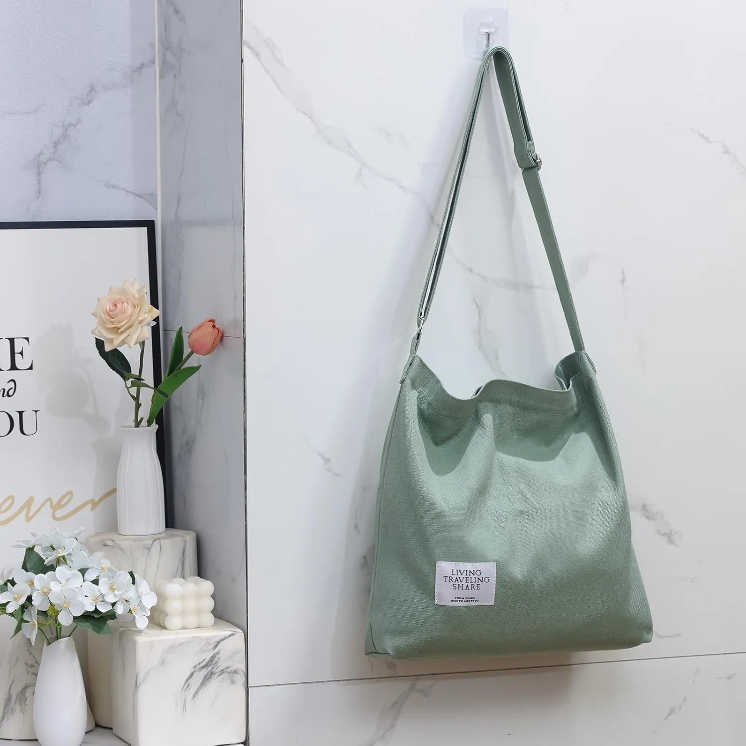Canvas Tote Bag for Women - Crossbody, Shoulder, Travel & Beach Bag