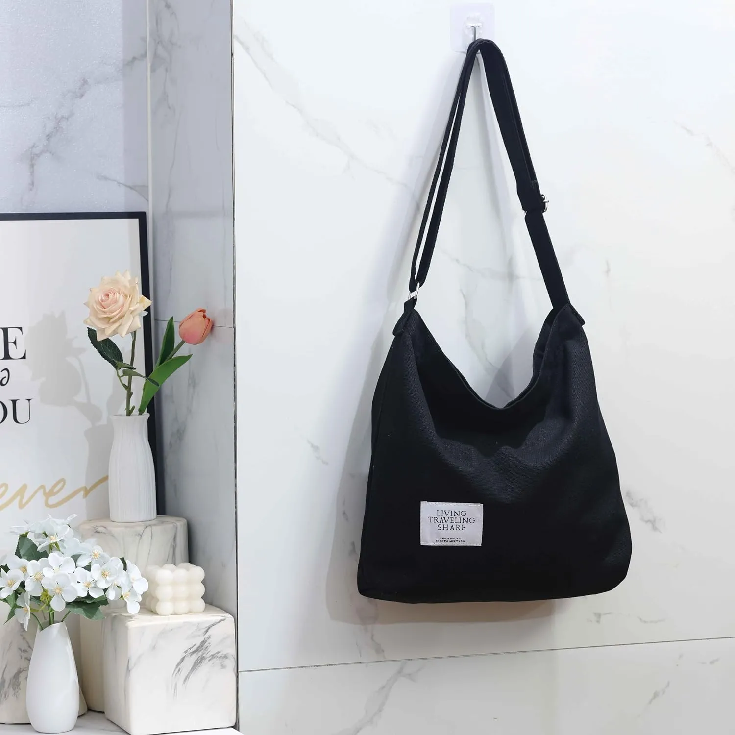 Canvas Tote Bag for Women - Crossbody, Shoulder, Travel & Beach Bag