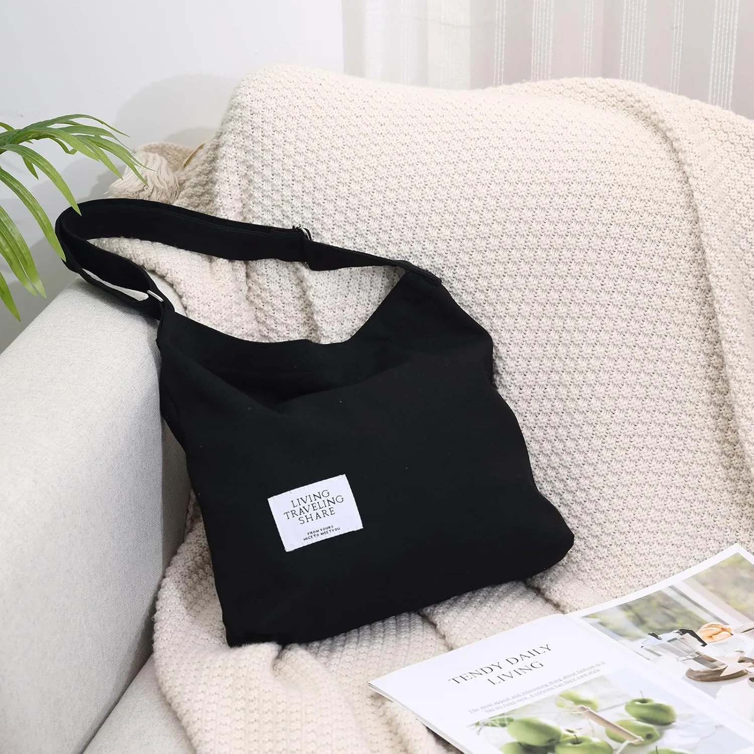 Canvas Tote Bag for Women - Crossbody, Shoulder, Travel & Beach Bag