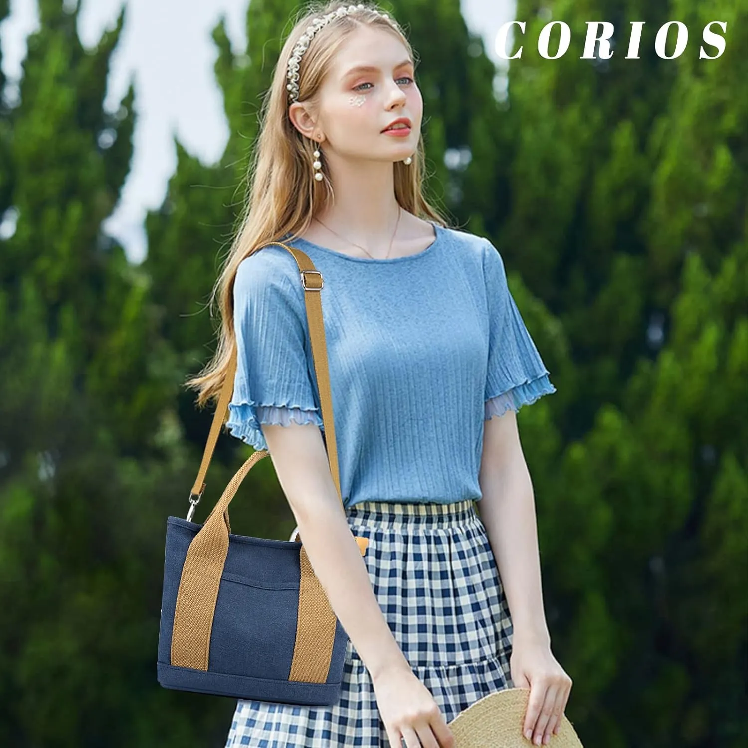 Canvas Tote Bag for Women Small Handbag Satchel Bag Shoulder Bag Top Handle Bag Messenger Bag Casual Crossbody Bag
