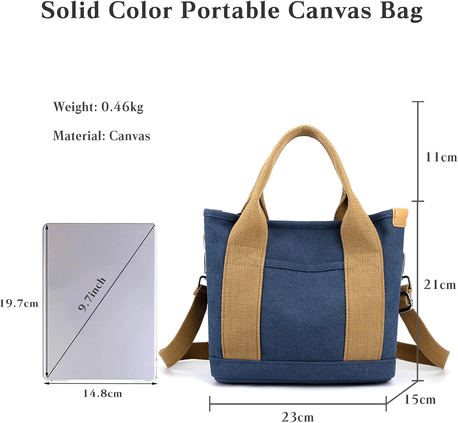 Canvas Tote Bag for Women Small Handbag Satchel Bag Shoulder Bag Top Handle Bag Messenger Bag Casual Crossbody Bag