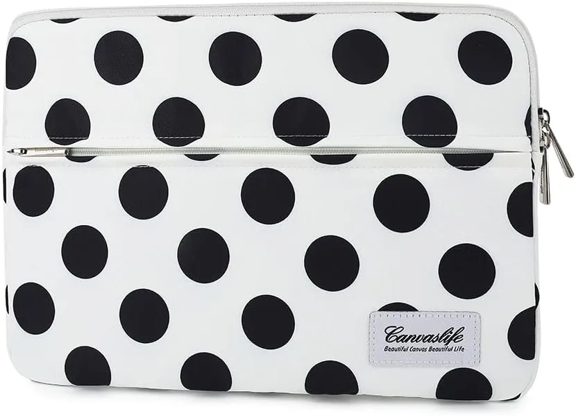 Canvaslife Waterproof Patten Laptop Sleeve 14 inch 14.0 inch Laptop case Bag (Black dot)