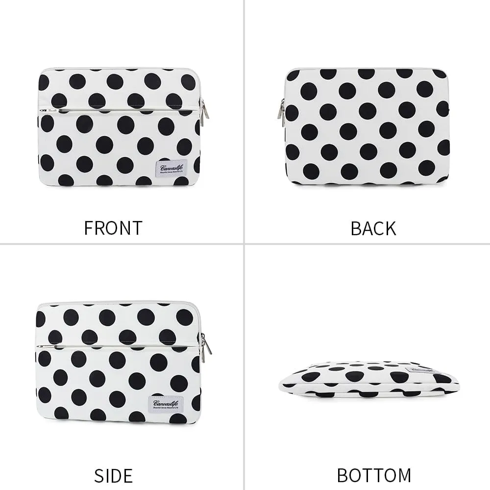 Canvaslife Waterproof Patten Laptop Sleeve 14 inch 14.0 inch Laptop case Bag (Black dot)