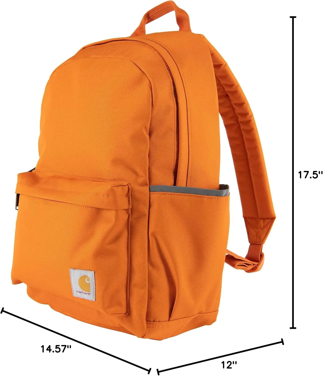 Carhartt 21L Classic Backpack, Water-Resistant Pack W/ 15" Laptop Sleeve and Organizational Compartments, Marmalade, PFAS Free