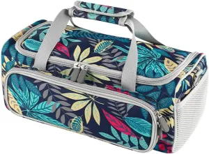 Carrying Case for Cricut Joy Xtra, for Cricut Accessories Cricut Tools, Front and Back Side Full Open, for Extra Machine Storage, Dust Cover, and Travel Carry Store Various Supplies(Leaf style)