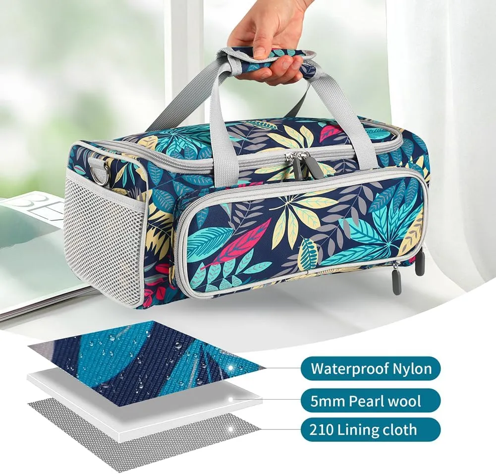 Carrying Case for Cricut Joy Xtra, for Cricut Accessories Cricut Tools, Front and Back Side Full Open, for Extra Machine Storage, Dust Cover, and Travel Carry Store Various Supplies(Leaf style)