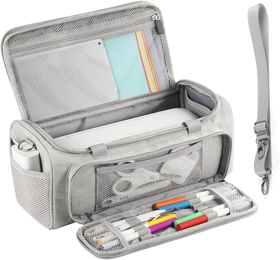 Carrying Case for Cricut Joy Xtra, for Cricut Joy Xtra accessories Cricut Tools Sewing Machine Carrying Case, for sewing machine bag and Travel Carry Store Various Supplies (Grey)