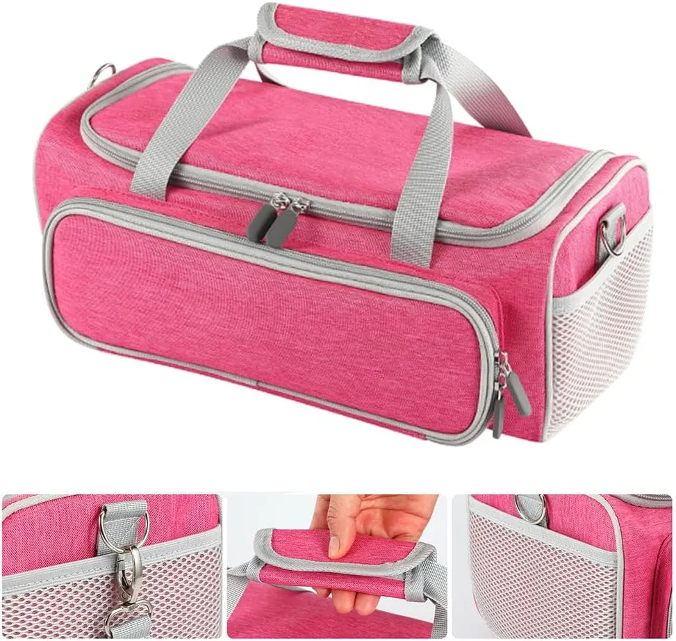 Carrying Case for Cricut Joy Xtra，for Cricut Accessories Cricut Tools,Front and Back Side Full Open,for Extra Machine Storage,Dust Cover, and Travel Carry Store Various Supplies(Pink)
