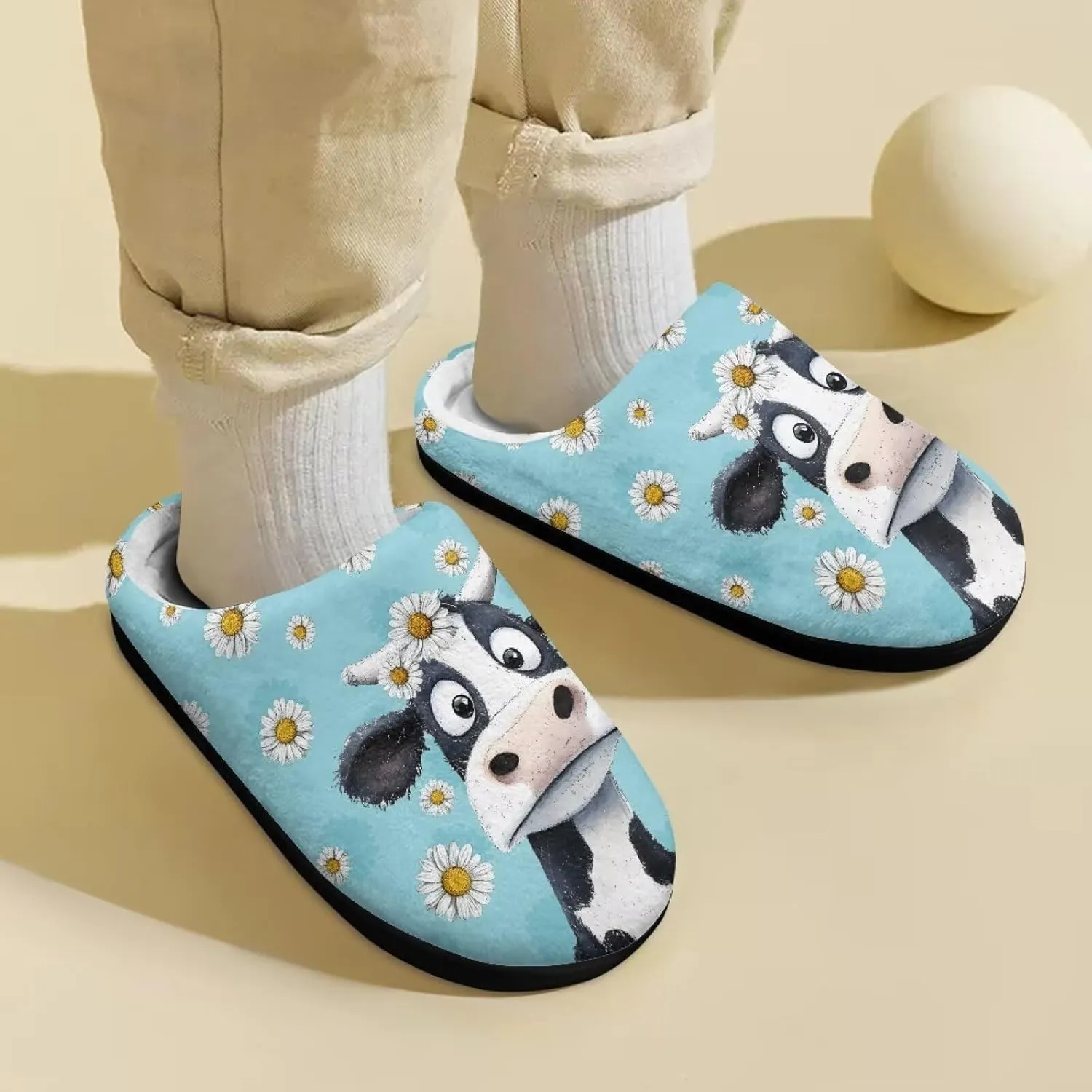 Cartoon Animal Children's Plush Slippers Washable House Slippers Cute Patterns Comfortable Flannel Indoor Winter Shoes SizeUS 9-15