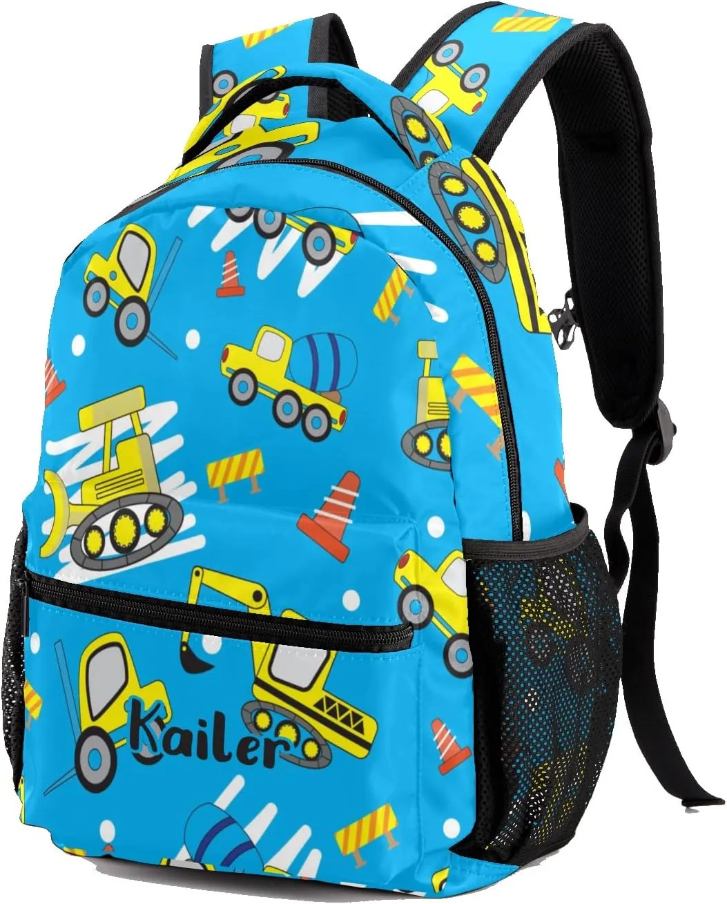 Cartoon Cars Excavator Personalized Kids School Backpack Custom for Boys Girls Primary Daypack School Bookbag Travel Bag