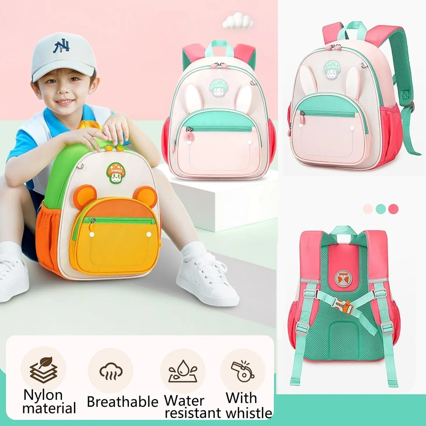 Cartoon Cat Toddler Kids Backpack for Boys Girls Preschool Kindergarten Backpack Mini Bookbag for Children Blue