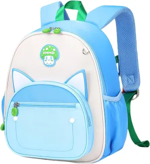 Cartoon Cat Toddler Kids Backpack for Boys Girls Preschool Kindergarten Backpack Mini Bookbag for Children Blue