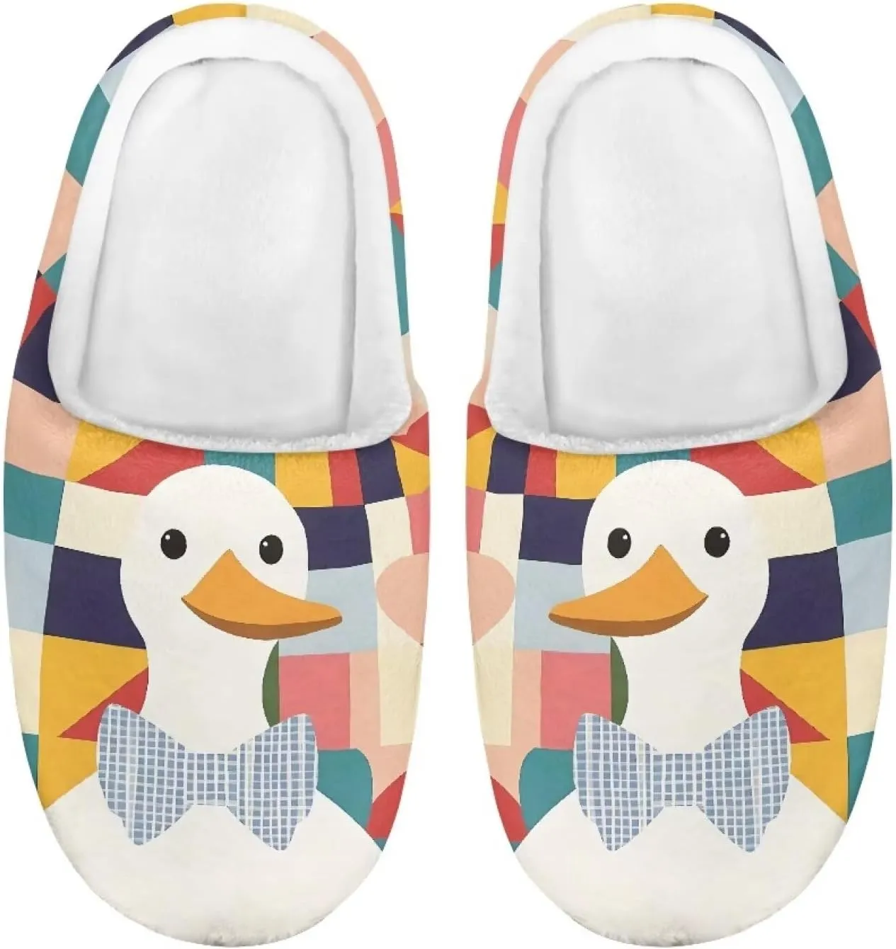 Cartoon Children's Plush Cozy House Slippers for Little Kids Girls Boys Non-Slip Soft Slipper Lightweight Slip On Warm Fluffy Indoor Outdoor Winter Shoes US Size 9-15