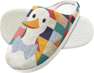 Cartoon Children's Plush Cozy House Slippers for Little Kids Girls Boys Non-Slip Soft Slipper Lightweight Slip On Warm Fluffy Indoor Outdoor Winter Shoes US Size 9-15