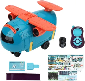 Cartoon Deformation Airplane 3 in 1 Electric Track Multifunctional Steering Wheel Driving Simulation Toys, Mist Spay Storage Transport Plane Goods, Mist Spay Storage Transport Plane Goods, Cartoo