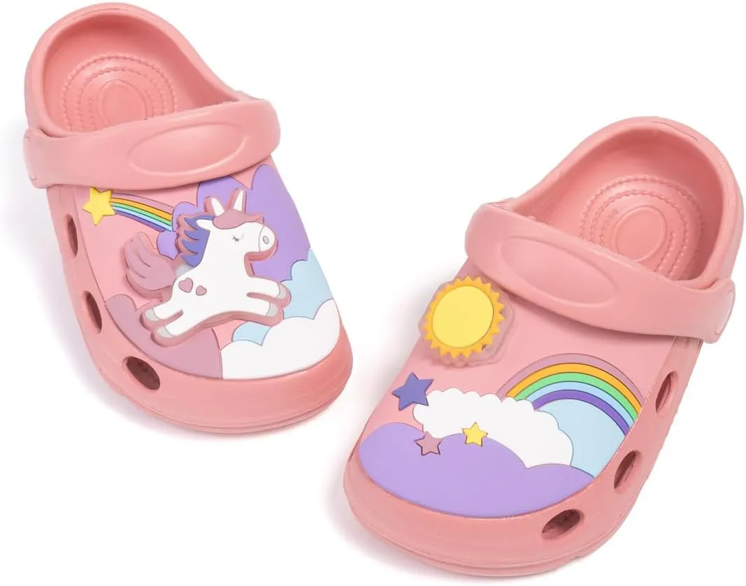 Casazoe Toddler Boys Girls LED Garden Clogs Kids Cute Cartoon Dinosaur Pattern EVA Clogs Water Sandals Slip On Shoes Slipper Slides Lightweight Outdoor Summer Children Beach Pool Shoes