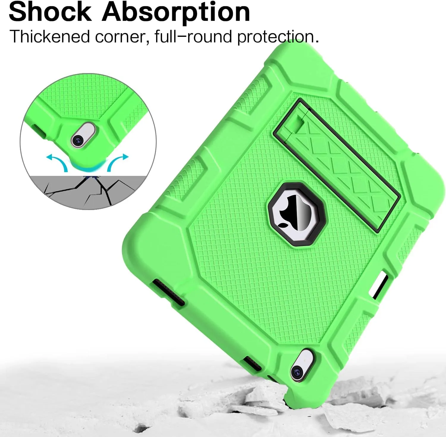 Case for iPad (A16) 11th Generation 11 Inch 2025 / iPad 10th Generation 10.9 Inch 2022, [Built-in Pencil Holder] Heavy Duty Shockproof Rugged Protective Case, Green