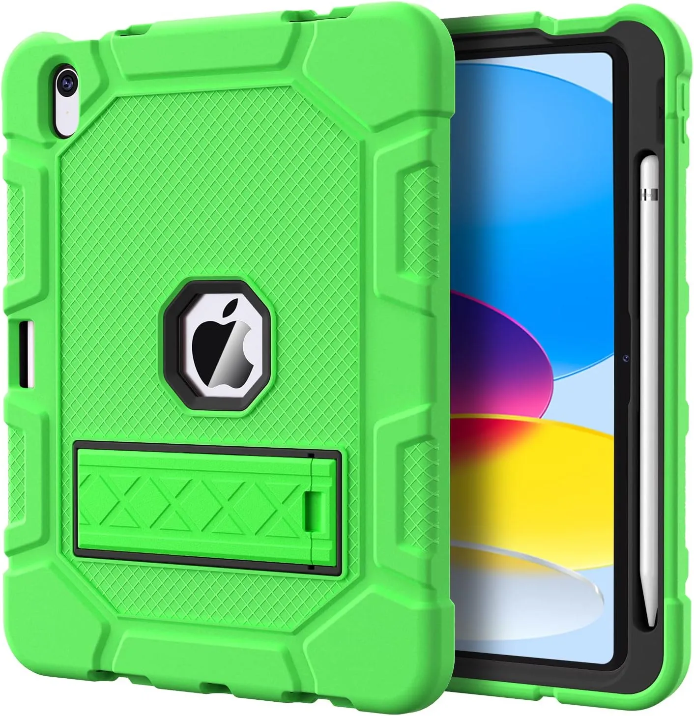 Case for iPad (A16) 11th Generation 11 Inch 2025 / iPad 10th Generation 10.9 Inch 2022, [Built-in Pencil Holder] Heavy Duty Shockproof Rugged Protective Case, Green