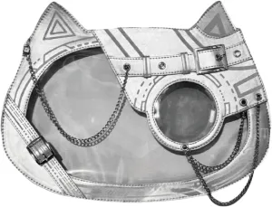 Cat Ita Bag Pin Display Backpack Cyberpunk Purse Luminous Single Shoulder Crossbody Reflection Handbag (Silver(reflection))