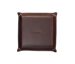 Celtic Dark Brown Color Pure Leather Tray For Office Use