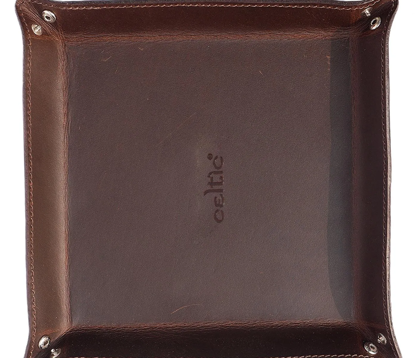 Celtic Dark Brown Color Pure Leather Tray For Office Use