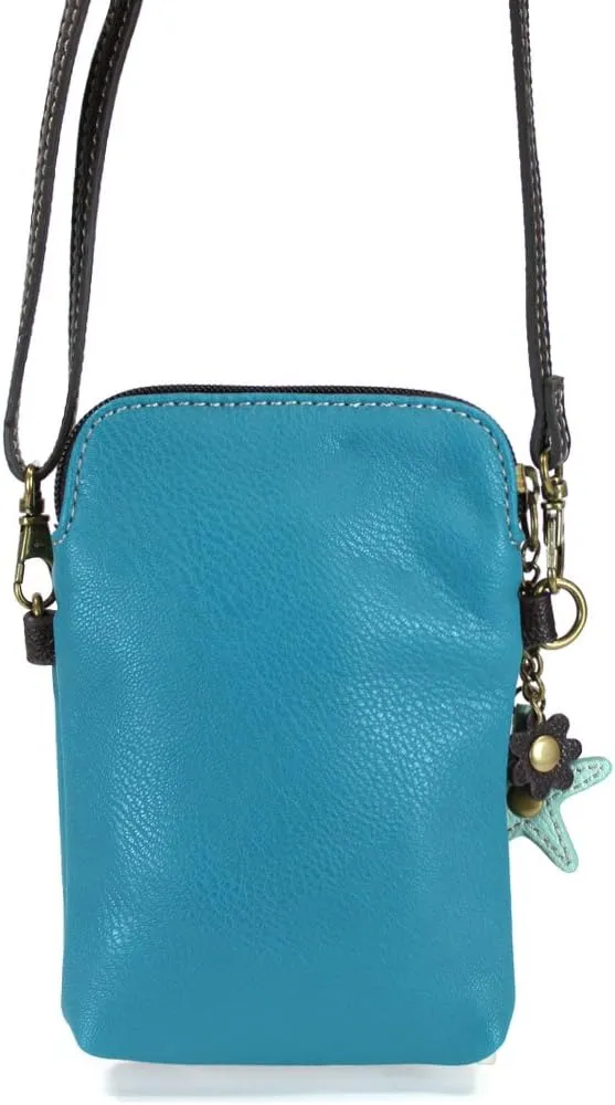 CHALA Cell Phone Crossbody Purse-Women PU Leather/Canvas Multicolor Handbag with Adjustable Strap